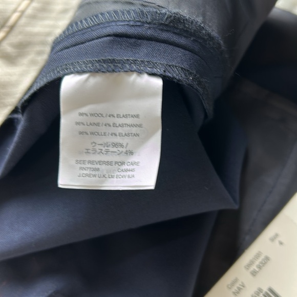 J Crew Bi Stretch Wool Navy Blue Pant Ankle Trouser Pockets Career Sz 4 NEW - Picture 11 of 14